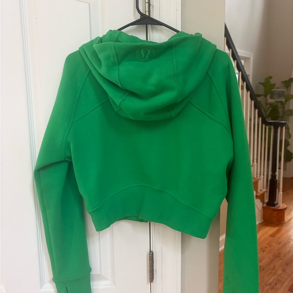 lululemon athletica Green Zip-Up Jacket crop scuba hoodie size 10 - Picture 3 of 6